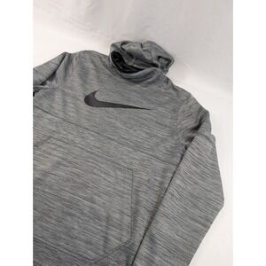 Nike Hoodie Mens Large Gray Mid-weight Heather Pullover Swoosh Kangaroo Pocket